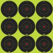 Pro-Shot 2BGREEN108 SplatterShot  Self-Adhesive Paper Black/Green 2" Bullseye 12Pack/108Targets