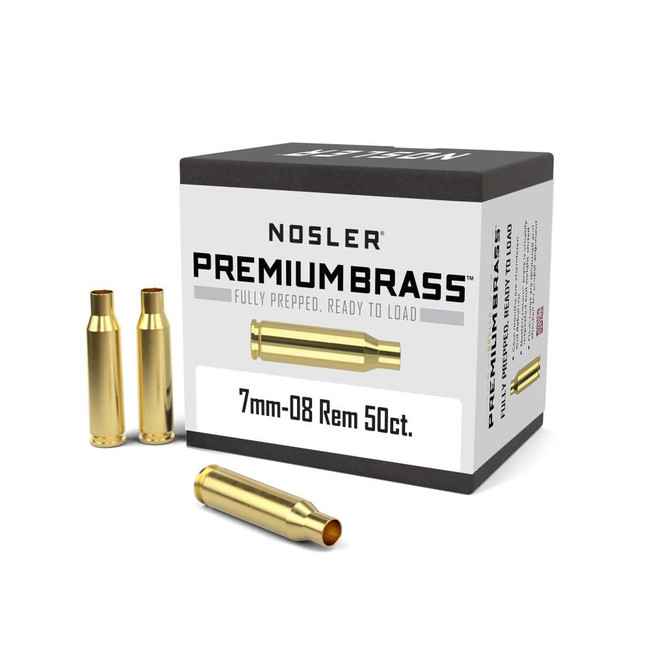 Nosler Unprimed Brass Rifle Cartridge Cases 50 Per Box 7mm-08 - 10187 - 054041101875