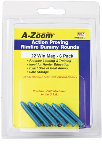 A-Zoom 12204 Rimfire Action Proving Dummy Rounds 22WMR 6Pack - 12204 - 666692122040