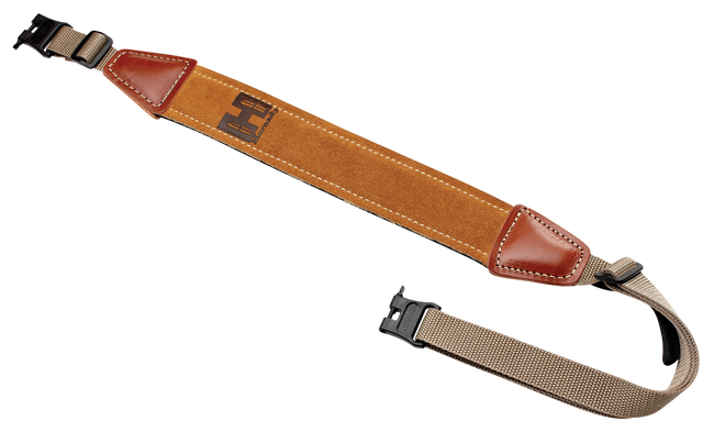 Hornady 99107 Universal Sling made of Brown Leather with Nylon Straps & Swivels for Rifles