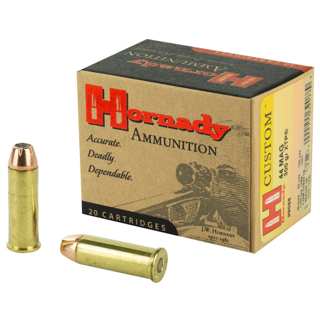 Hornady Custom Pistol Ammo 44 Rem Mag 300 gr. XTP Jacket Hollow Point 20 rd. - 9088 - 090255390889