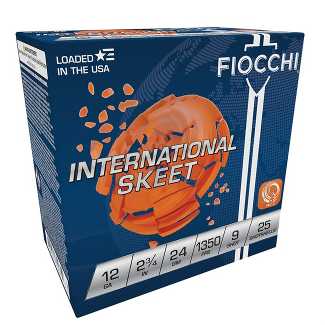 Fiocchi 12IN249 Exacta Target International Trap & Skeet 12Gauge 2.75" 24gram 9Shot 25 Rounds