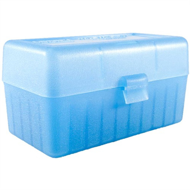 MTM Case-Gard RM5024 Case-Gard R-50 Multi-Caliber Clear Blue Polypropylene 50rd