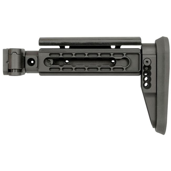 Midwest Industries MIAKALPHAFS Alpha Folding Stock Black Synthetic Side Folding Stock with Adjustable Cheekrest, Compatible w/ 1913 Picatinny Rail Adapter for AK-Platform