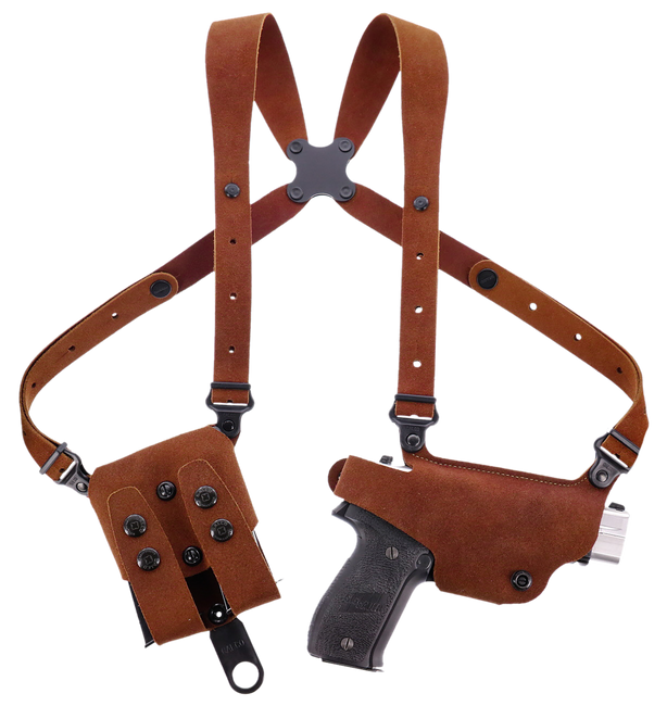 Galco CL2800R Classic Lite 2.0 Shoulder System Shoulder Size Fits Chest Up To 56" Natural Leather Fits Glock 43 Right Hand - CL2800R - 601299032071