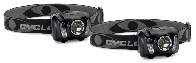 Cyclops Headlamp 210 Lumens White Red Green White Led 2 Pack Aaa Batteries Shock Weather Resistant