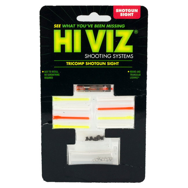 Hiviz TriComp Shotgun Front Bead Litepipe Green Red White Threaded PM2003