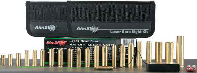 AimShot Master Kit Multi Caliber Bore Sight Green 532nm Laser 2 Aaa Batteries Rifles