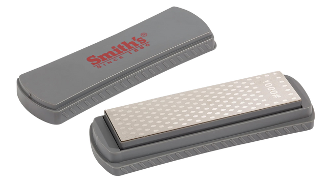 Smiths Products 51312 DualGrit Double-Sided Sharpening Stone 6" Diamond Sharpener Medium/Fine Gray