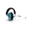 Pyramex VGCOMBO410 Low-Profile Combo Kit  Scratch Resistant Clear Lens & Frame with Rubber Temple Tips Powder Blue Low-Profile Earmuffs