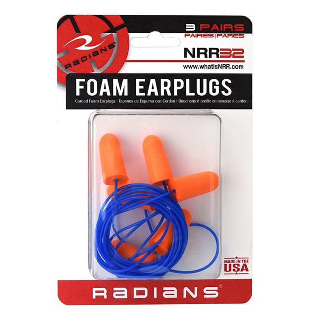 RESISTOR 32 DISPOSABLE FOAM EARPLUGS CORDED 3 PACK