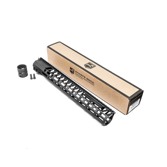 Sharps Bros SBHG05 Full Top  Rail 15" M-LOK Handguard, 6061-T6 Aluminum w/Anodized Finish, Includes 4140 PH Steel Barrel Nut & Hardware