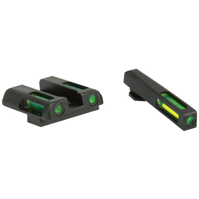 Hiviz LiteWave H3 Glock 42 43 43X 48 Sights Green Tritium White Front Ring - GLN321 - 613485589658