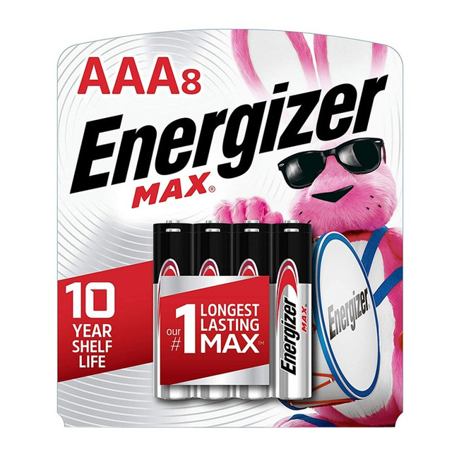Energizer E92MP8 AAA Max Black/Silver 1.5V Alkaline Qty (8) Single Pack