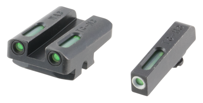 Truglo TFX Handgun Sights Walther CCP Tritium Fiber Optic Snag Free Radius