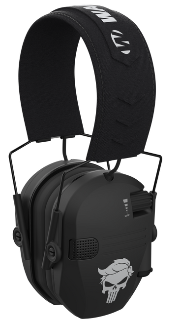 Walker's GWPRSEMT24PUN Razor Merica Muffs Punisher Polymer Over the Head Black