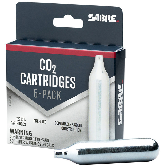 Sabre 12g CO2 Cartridge 5/ct - SL-5-CO2-12 - 023063916941