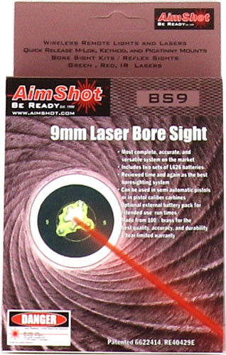 AimShot BS9MM Modular Laser Boresighter for 9mm Luger Chamber Mount Brass