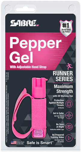 Sabre P22JPK02 The Runner  Pepper Gel 35 Bursts Range 12 ft Pink Features Adjustable Strap