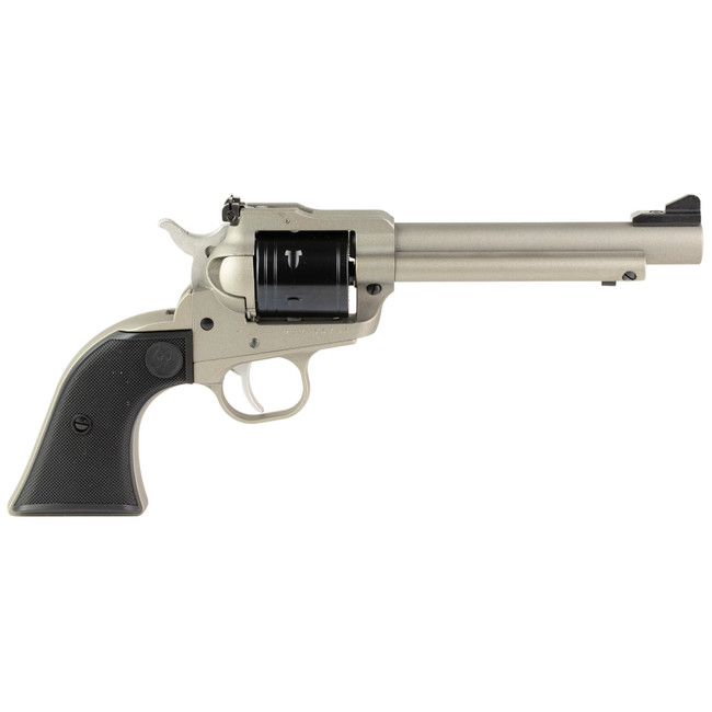 Ruger 2033 Super Wrangler  22 LR/22 WMR 6 Shot 5.50" Silver Cerakote Steel Barrel & Frame, Black Cylinder, Black Checkered Polymer Grip, Transfer Bar Safety, Exposed Hammer - 2033 - 736676020331