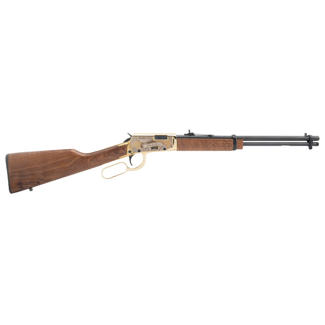 Rossi Rio Bravo "Wild Bill Hickok" Lever Action Rifle 22 LR 15rd Capacity 18" Barrel Gold Finish/Hardwood Stock - RL22181WD-GWBH - 754908900619