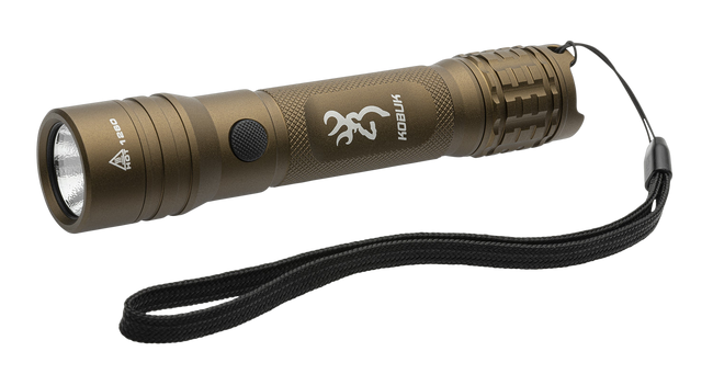 Browning Kobuk Flashlight Burnt Bronze 15/2000 Lumens Nichia LED Dual Fuel CR123A 18650 Waterproof Aluminum