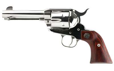 Ruger 5105 Vaquero  Medium Frame 45 Colt (Long Colt) 6rd 4.62" High Gloss Stainless Steel Barrel, Cylinder & Frame, Hardwood Grip, Transfer Bar Safety, Exposed Hammer - 5105 - 736676051052
