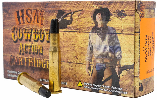 HSM Cowboy Action Rifle Ammunition 30-30 Win. 165 gr. 20 rd. - HSM-30-30-6-N - 810742022303