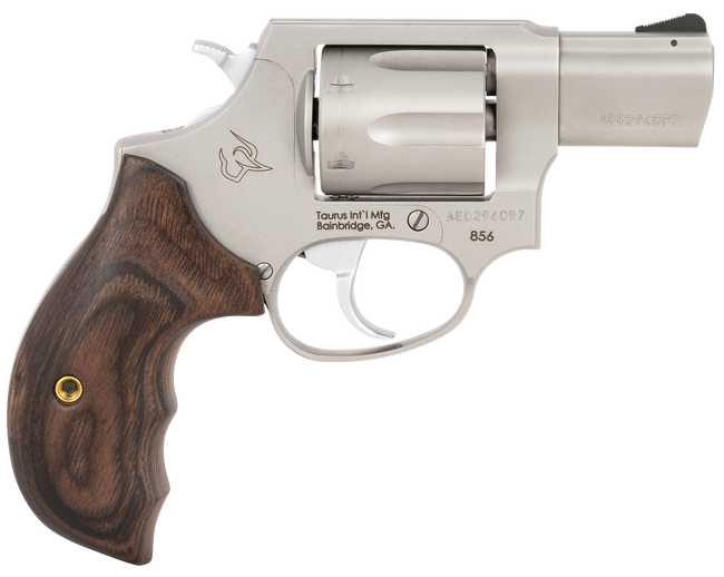 Taurus 856 Revolver 38 Special 2 Inch 6 Rounds Stainless Steel Wood Grip