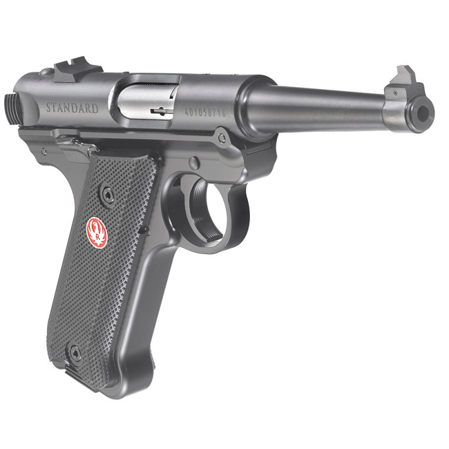 Ruger 40104 Mark IV  22 LR 10+1 4.75" Satin Stainless Tapered Barrel, Blued Steel Slide & Aluminum Frame, Checkered Synthetic Grip - 40104 - 736676401048