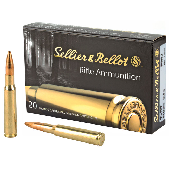 Sellier & Bellot SB757A 7x57mm Mauser Full Metal Jacket 140 Grain 20 Rounds - SB757A - 754908510214