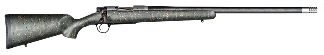 Christensen Arms CA10299H14213 Ridgeline  6.5 Creedmoor 4+1 24" Carbon Fiber/Threaded Barrel, Natural Stainless, Green with Black/Tan Webbing Stock