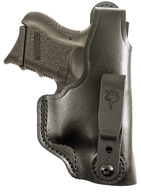 DeSantis Gunhide 033BAE1Z0 Dual Carry II  IWB/OWB Black Leather Belt Clip Compatible w/Glock 26/ Walther PPS Right Hand