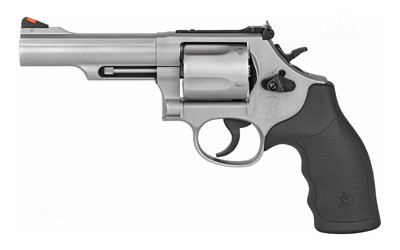 Smith & Wesson 162069 Model 69  44 Rem Mag or 44 S&W Spl Stainless Steel 4.25" 2 Piece Barrel & 5rd Cylinder, Matte Stainless Steel L-Frame, Full Stop Strap & Barrel Serration, Internal Lock - 162069 - 022188620696