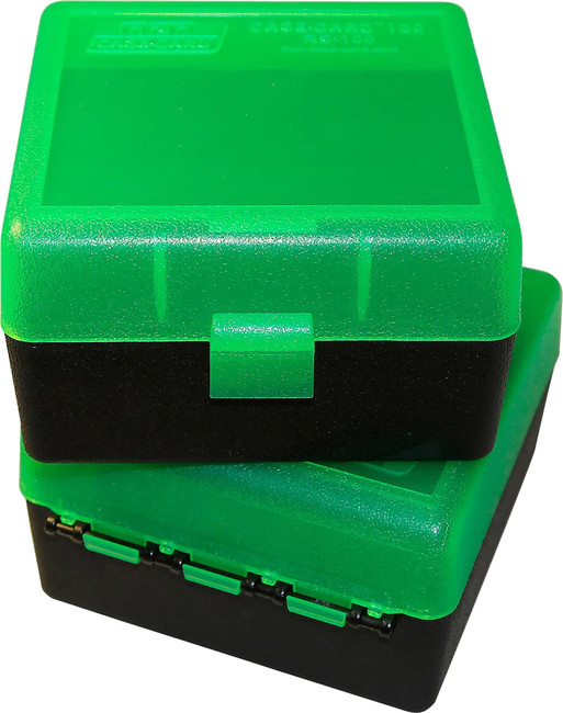 Ammo Box 100 Round Flip Top Grn/Black
