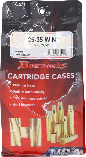 Hornady Unprimed Brass Rifle Cartridge Cases .25-35 Win 50/Box - 86101 - 090255861013