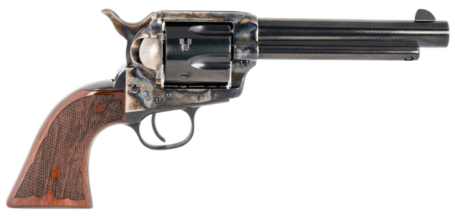 Taylors & Company 555129 Gambler  357 Mag Caliber with 5.50" Blued Finish Barrel, 6rd Capacity Blued Finish Cylinder, Color Case Hardened Finish Steel Frame & Checkered Walnut Grip