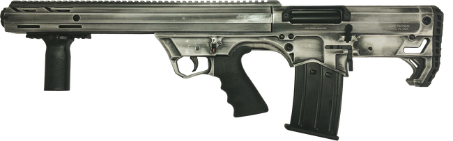 Black Aces Pro Series Left Hand Bullpup Pump Shotgun - Distressed White | 12ga | 18.5" Barrel | Barrel Shroud