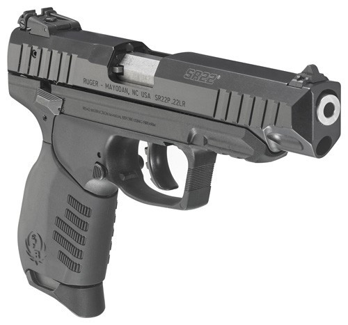 Ruger 3620 SR22  22 LR 10+1 4.50" Satin Stainless Steel Barrel, Black Anodized Aluminum/Serrated Slide, Black Polymer w/Picatinny Rail Frame, Black Interchangeable Backstrap Grips - 3620 - 736676036202