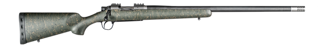 Christensen Arms CA10268H14233 Summit TI  Full Size 6.5 Creedmoor 4+1, 24" Natural Titanium Steel Threaded Barrel, Natural Titanium Aluminum Receiver Green w/Black/Tan Webbing Fixed Sporter Stock