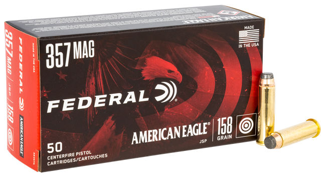 Federal American Eagle, 357 Magnum, Jacketed Soft Point, 158 Grain, 50 Rounds