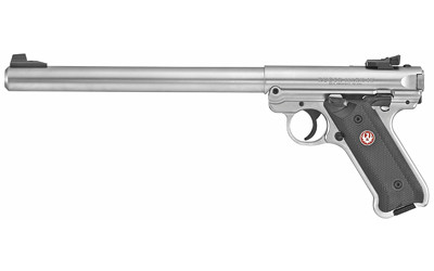 Ruger 40174 Mark IV Target 22 LR 10+1 10" Overall Satin Stainless Steel Bull Barrel, Slide & Satin Aluminum Frame, Black Checkered Polymer Grips - 40174 - 736676401741