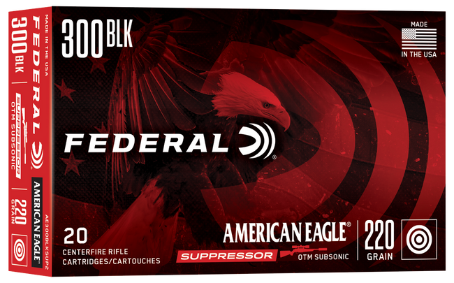Federal, American Eagle, 300 Aac Blackout, Open Tip Match, 220 Grain, 20 Rounds