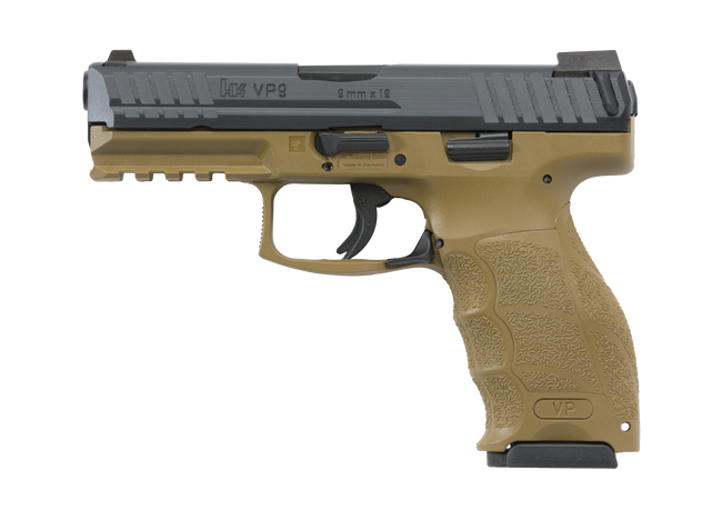 HK VP9 9mm Luger, 4.09in. Barrel, 10rd, Night Sights - FDE (81000228)