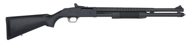 Mossberg 50693 590 Persuader 12 Gauge 8+1 3" 20" Cylinder Bore Heat-Shield Barrel, Matte Blued Metal Finish, Drilled & Tapped Receiver, Ghost Ring Sight, Synthetic Stock - 50693 - 015813506939