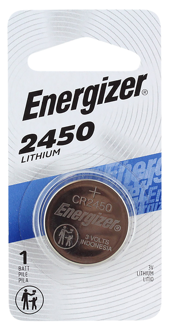 Energizer ECR2450 2450 Battery  Silver Lithium Coin 3.0 Volts, 620 mAH Qty (72) Single Pack