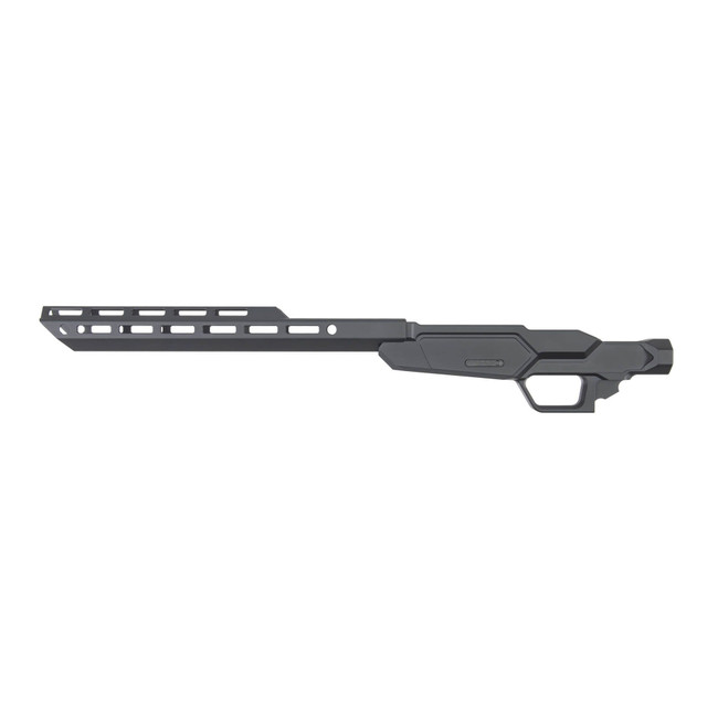 Sharps Bros SBC05 Heatseeker Rifle Chassis Stock 6061-T6 Aluminum w/Black Cerakote Finish, 14" M-Lok Handguard, Fits Ruger American Rifle Ranch Short Action