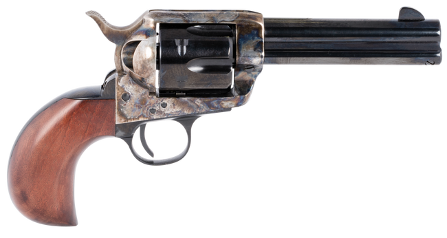 Taylors & Company 200069 1873 Cattleman 357 Mag Caliber with 4.75" Blued Finish Barrel, 6rd Capacity Blued Finish Cylinder, Color Case Hardened Finish Steel Frame & Birdshead Walnut Grip