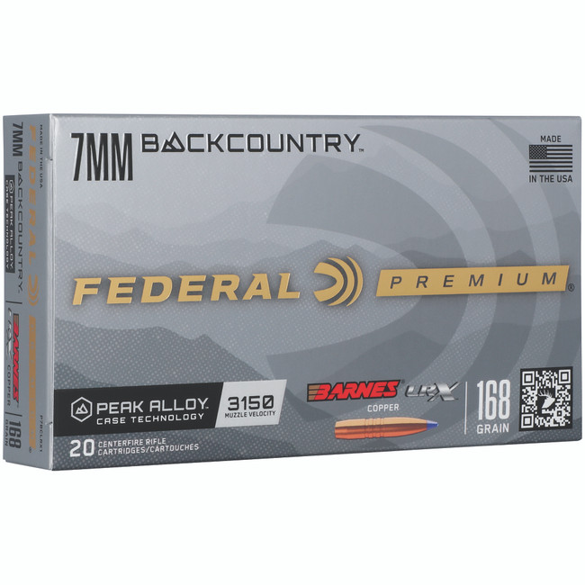 Federal P7BCLRX1 BackCountry  7mm BC 168gr 20 Per Box/10 Case