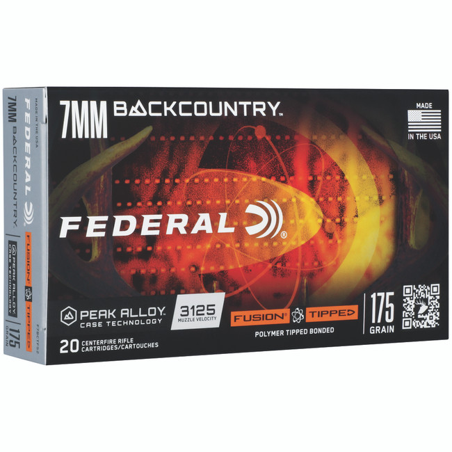 Federal F7BCTFS2 BackCountry  7mm BC 175gr Tipped Fusion 20 Per Box/10 Case
